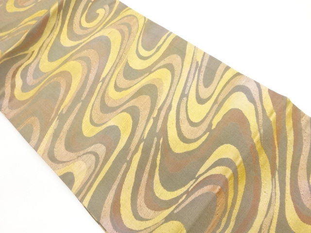 リサイクル　曲線模様織出し名古屋帯